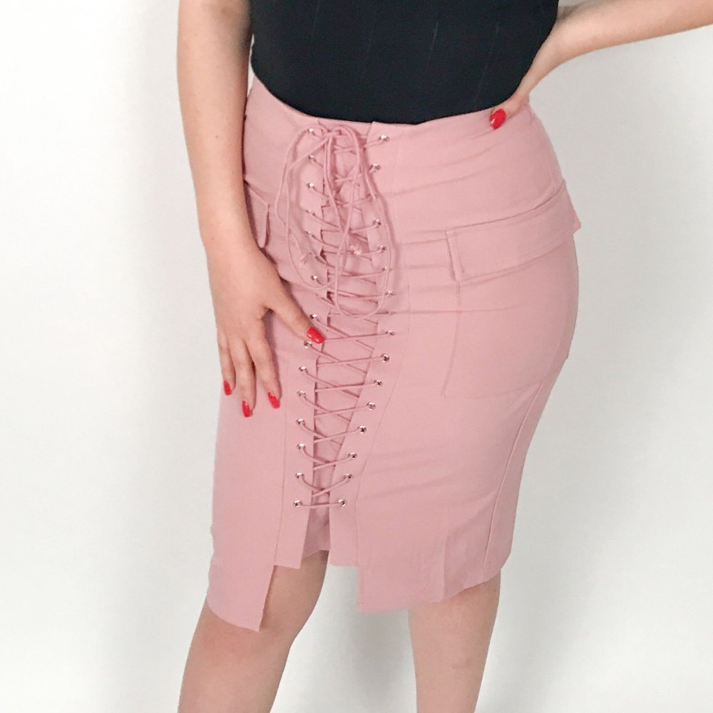 Blush lace skirt
